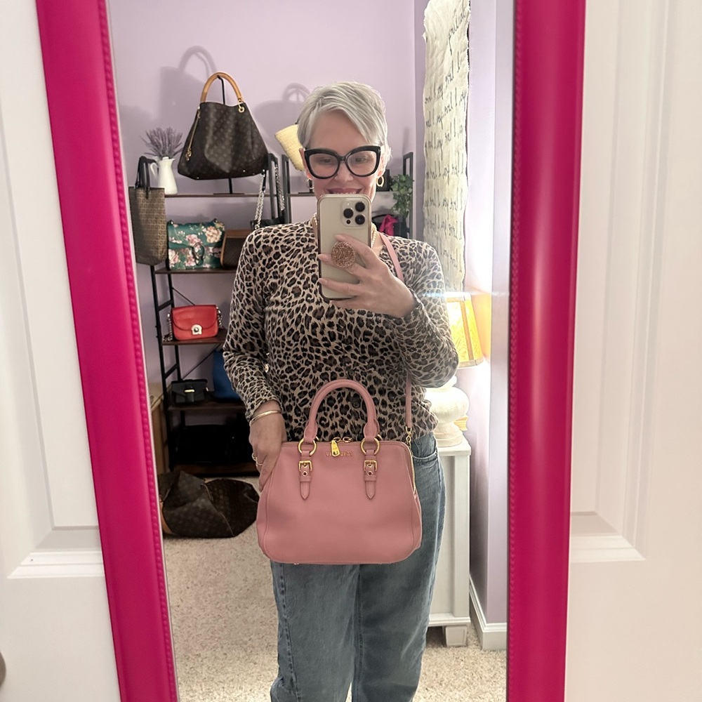 Miu Miu Rose Leather Satchel with Gold Accents - Picture 13 of 15